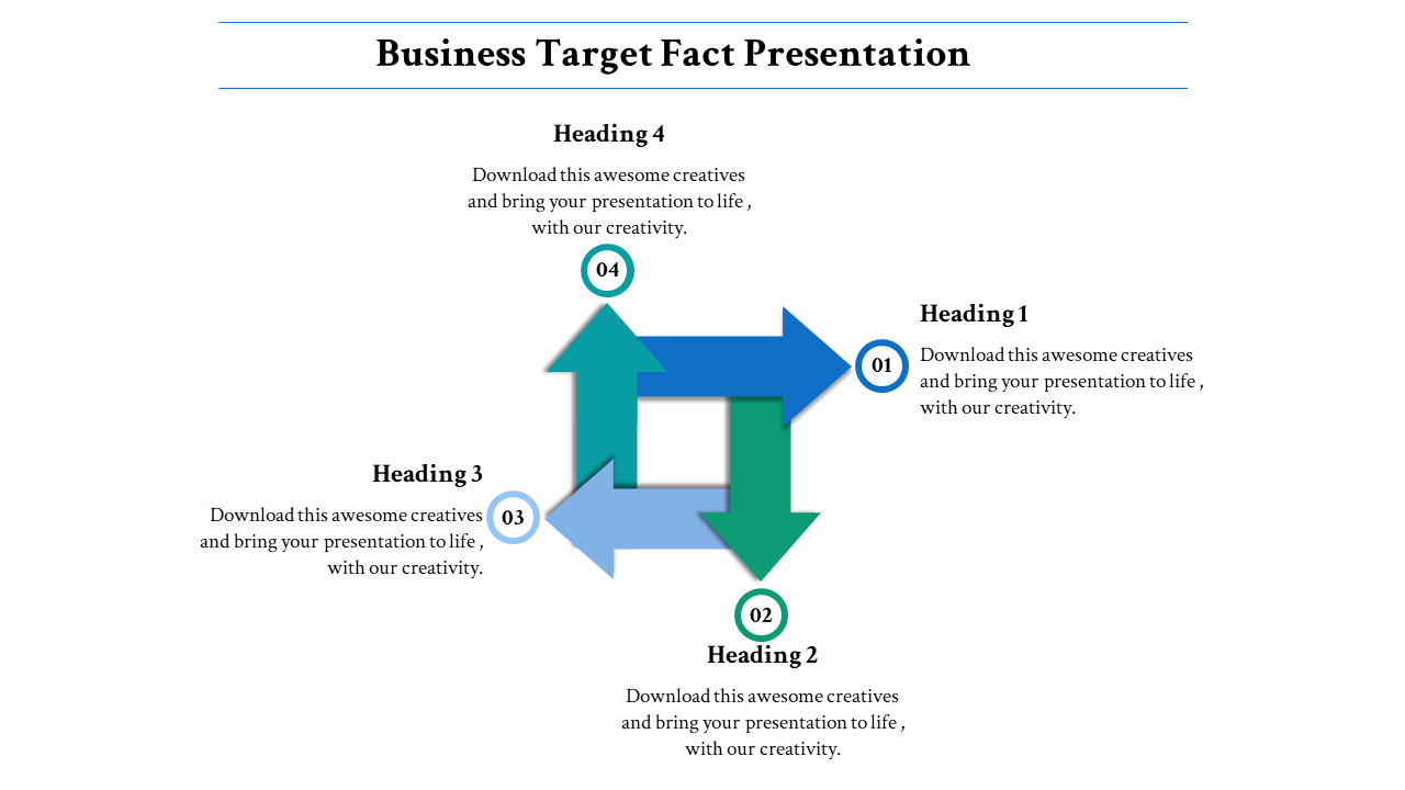 business model presentation template-business-facts-4-blue
